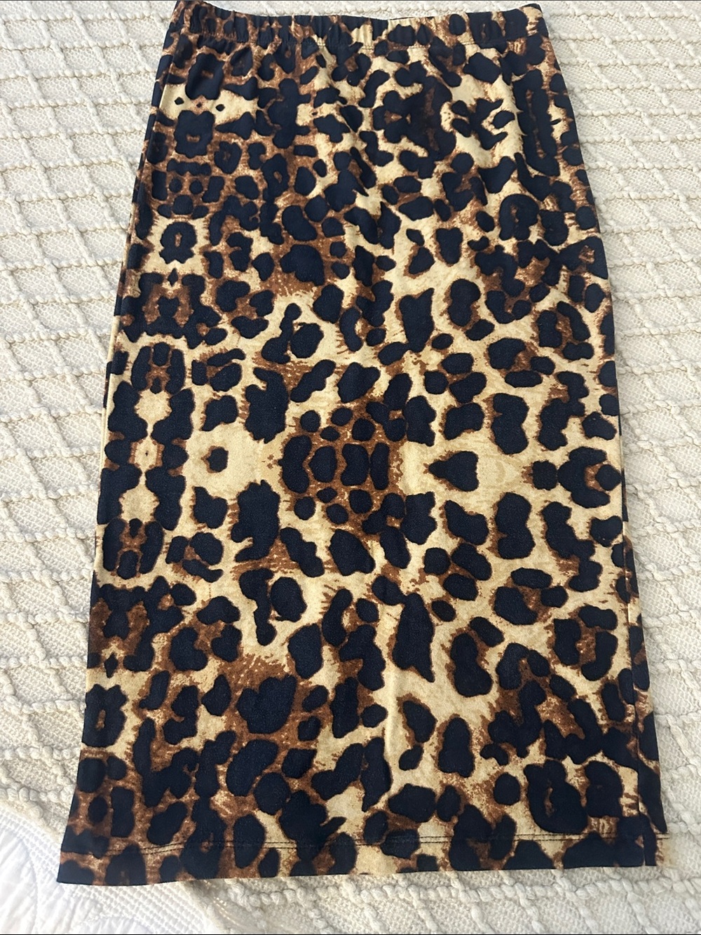 Leopard Print Midi Skirt - Brown/Black
